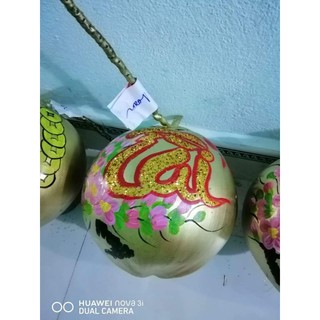 Dừa vàng chưng tết, dừa thư pháp.