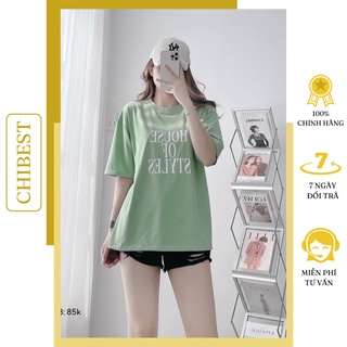 Áo phông nữ áo thun nữ form rộng tay lỡ cổ tròn in chữ House of styles chất thun cotton dày dặn CHIBEST LAB38