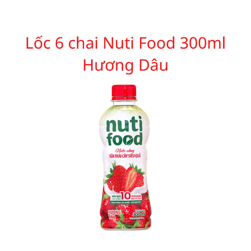 Lốc 6 chai nước uống sữa trái cây Nutifood hương cam hương dâu 300 ml date mới