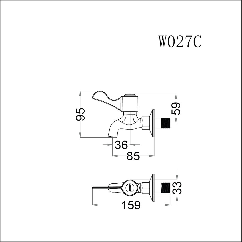 Vòi hồ cao cấp Caesar W027C  lạnh, xả xô