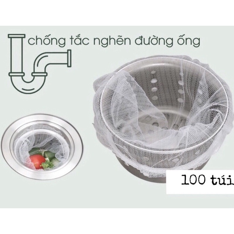Túi lọc rác bồn rữa chén(100 túi)