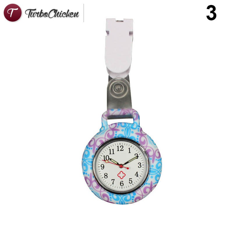 #Đồng hồ đeo tay# Nurses Doctor Quartz Fob Watch Silicone Case Band Pocket Watch
