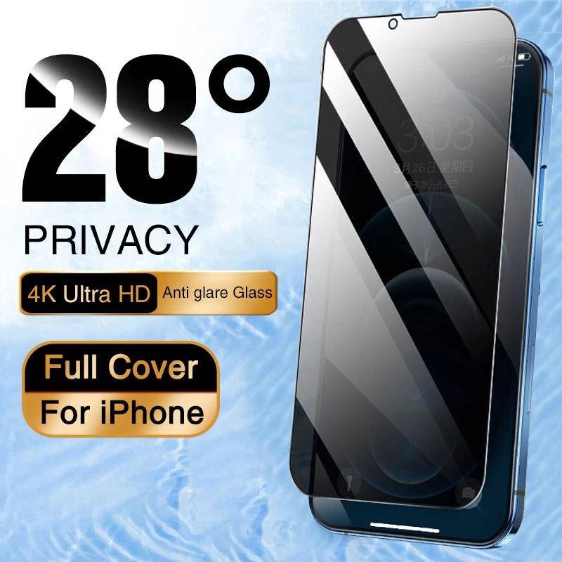 Kính Cường Lực Bảo Vệ Toàn Màn Hình Chống Nhìn Trộm Cho iPhone 13 12 11 Mini Pro MAX X XS MAX XR SE 2022 2020 7 8 6 6s Plus
