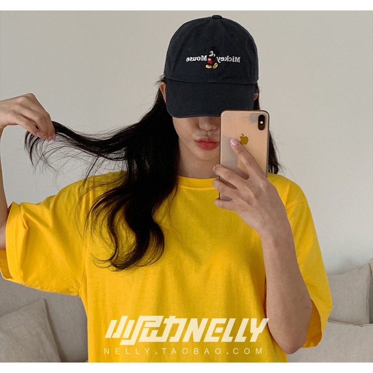 Áo phông Nelly Heybig tay ngắn trơn màu vàng