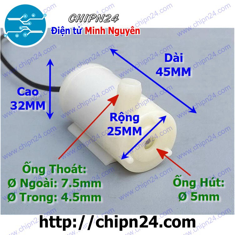 [1 CÁI] Máy bơm nước chìm mini 3-6V (V1)