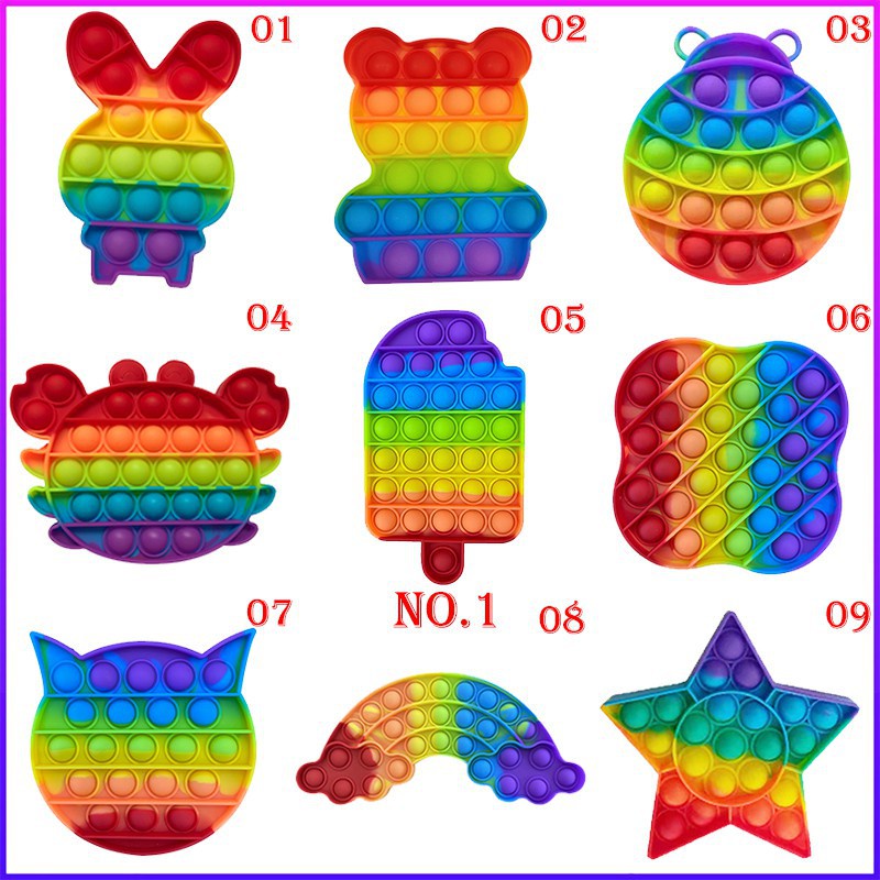 【🏆Sản phẩm chất lượng】 Thần tài tròn màu sắc cầu vồng Đẩy bật nó để giảm căng thẳng Pop It Đồ chơi Tik Tok Thần tài giá rẻ Pop It Round Foxmind Giảm căng thẳng cho trẻ em / Rainbow Unicorn / Đẩy bong bóng / Thần tài cho trẻ em / 1pc Đồ chơi giảm căng thẳn