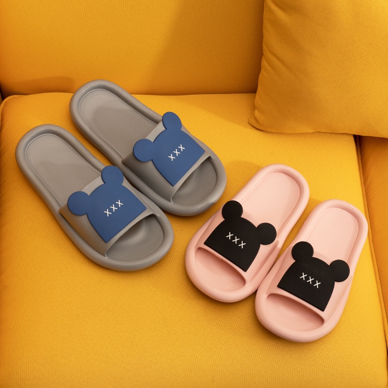 Dép Quai Ngang Chống Trượt Họa Tiết Hoạt Hình Dễ Thương Thời Trang Mùa Hè Cho Cặp Đôi