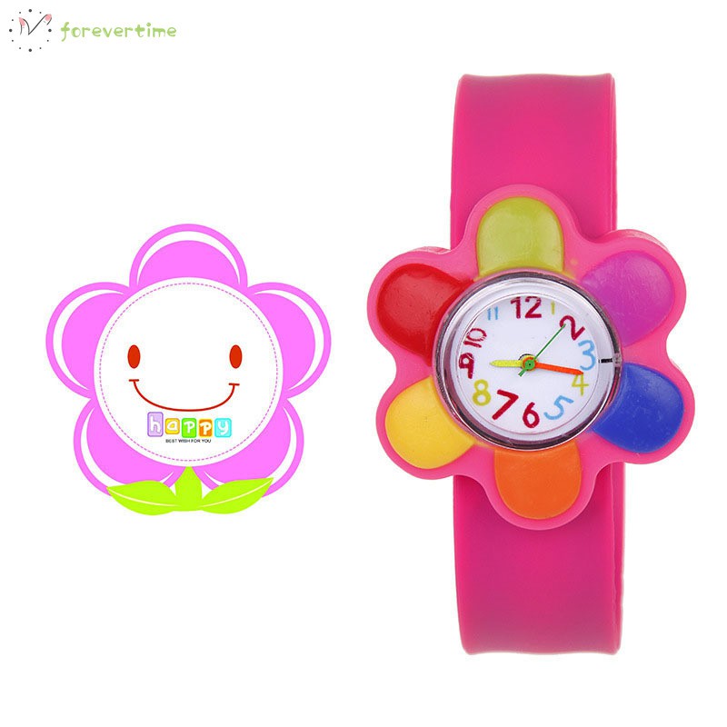 ☞ Phụ kiện trang sức☜ 1 Pcs Children Kids Wrist Quartz Watch Silicone Strap Cute Cartoon Style Fashion Birthday Gift