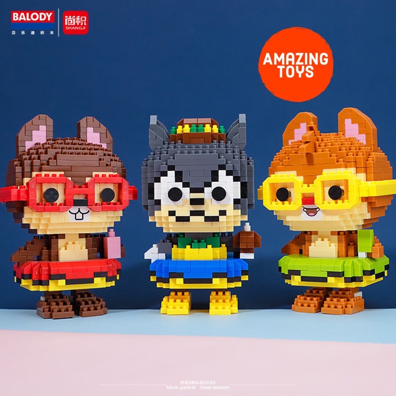 Bộ 12 mô hình lắp ráp Disney Pool Party 12cm