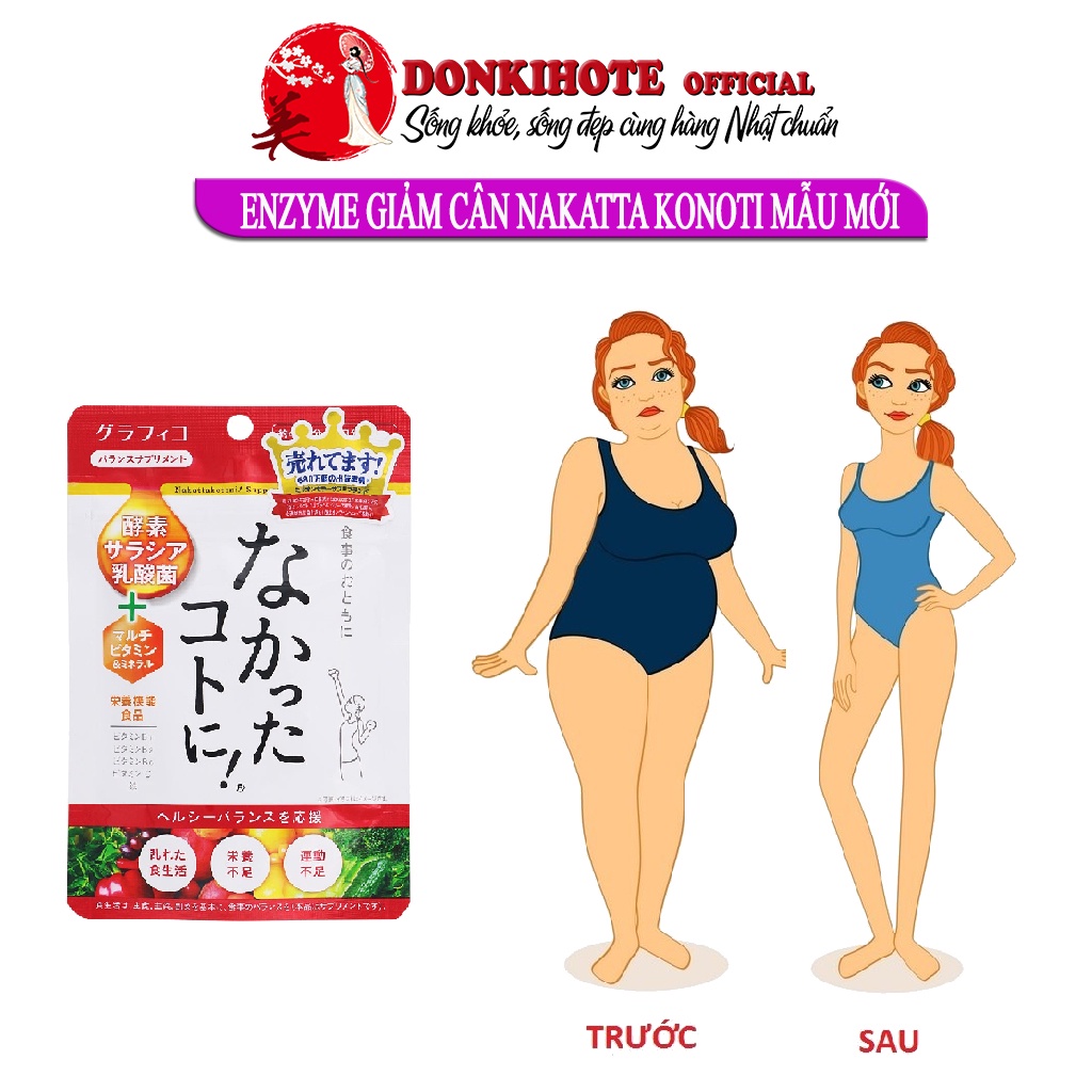 Enzyme giảm cân, viên uống giảm cân nhật bản Nakatta Konoti