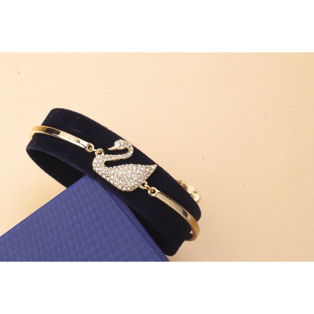 Vòng tay bạc S925 màu vàng hồng hình thiên nga cho nữ 5011990