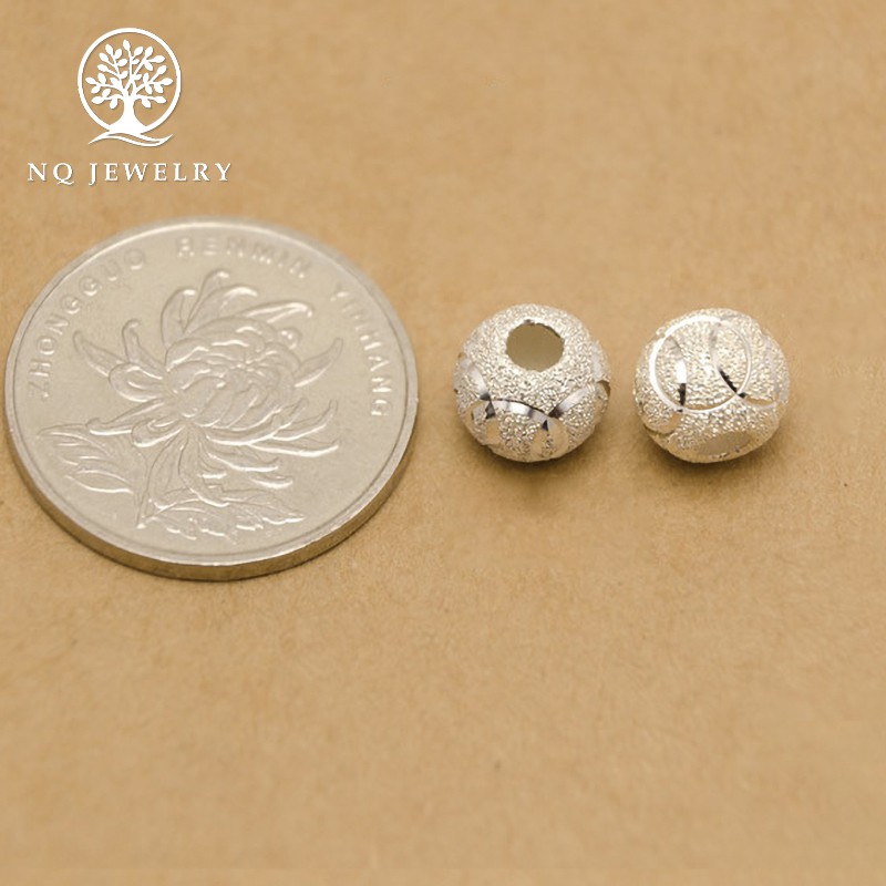 Combo 5 charm bi bạc xỏ ngang có họa tiết - NQ Jewelry