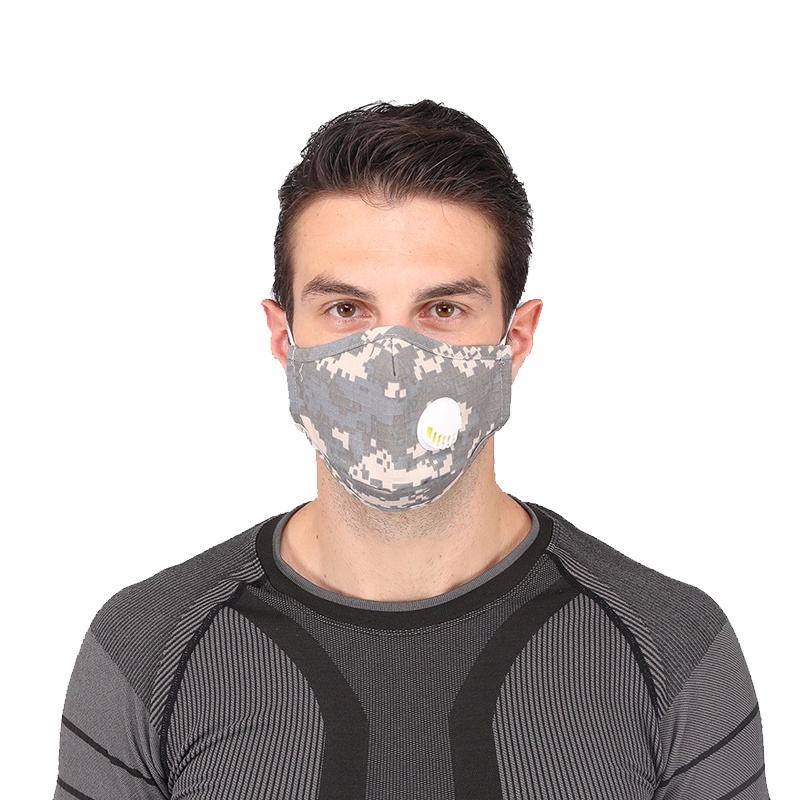Outdoor Camouflage Cycling Mask Cotton Sports Dustproof Valve Mask