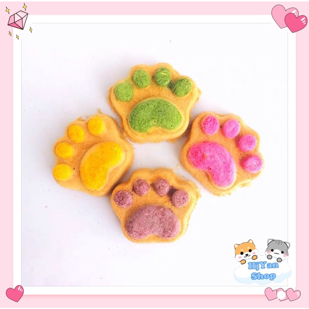 Bánh thịt xay sấy khô hình chân mèo, snack thưởng bổ sung dinh dưỡng cho mèo chó thú cưng
