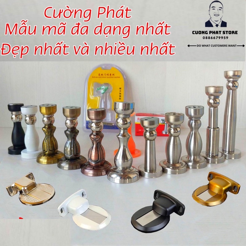 Chặn cửa nam châm inox 304 lực hút cực mạnh chốt chặn chống va đập ồn ào bảo vệ cửa gỗ