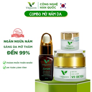 Kem nám tàn nhang V9Queen, bộ 3 mỹ phẩm làm mờ thâm nám tàn nhang dưỡng trắng da