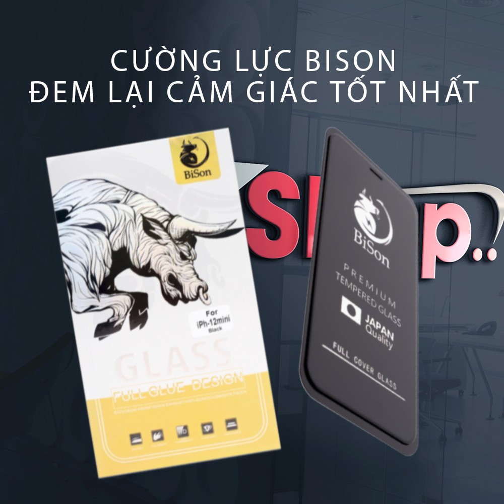 Cường lực Bison iP Full Màn Hình