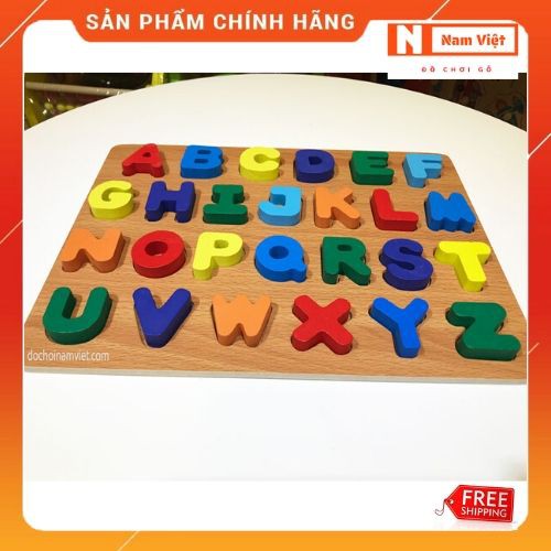 Bảng chữ cái Tiếng Anh hoa gỗ nổi mẫu lớn đồ chơi giáo dục Nam Việt