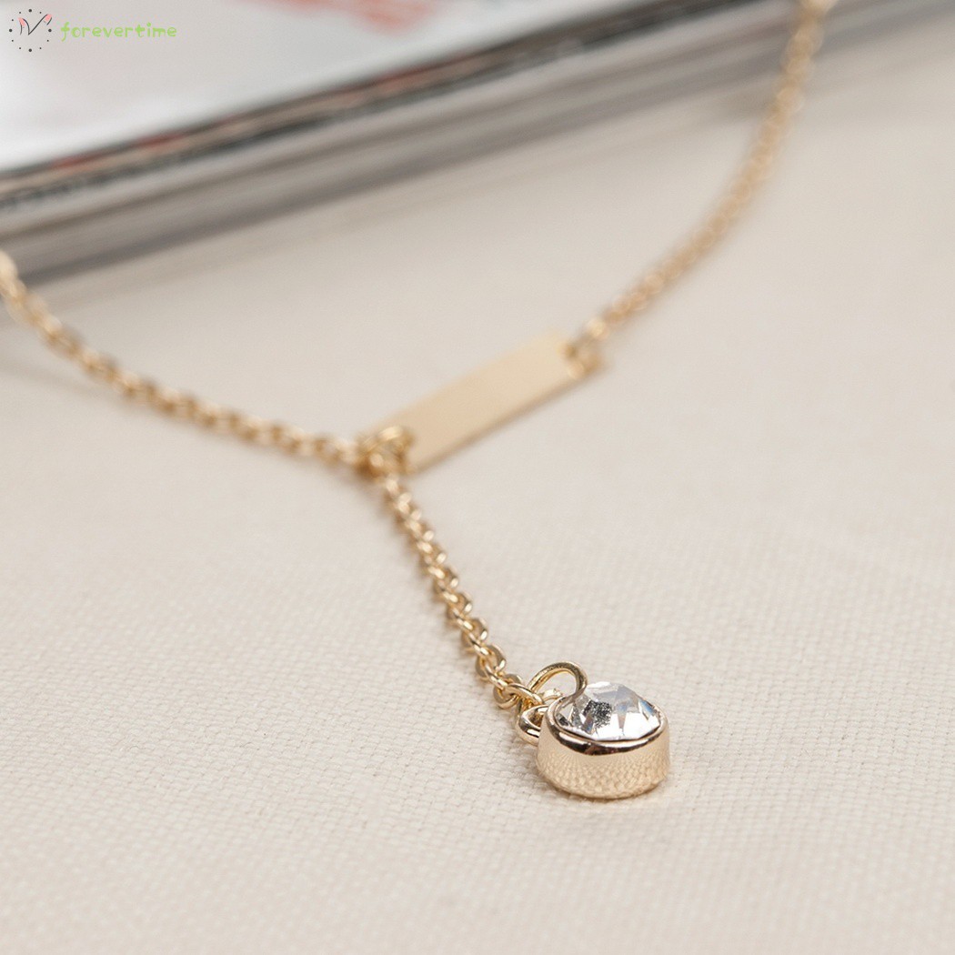 ☞ Phụ kiện trang sức☜ Gold necklace Fashion Style Women Lady Y Shaped Design Alloy Chain Pendant Necklace W_S (Color: Gold)