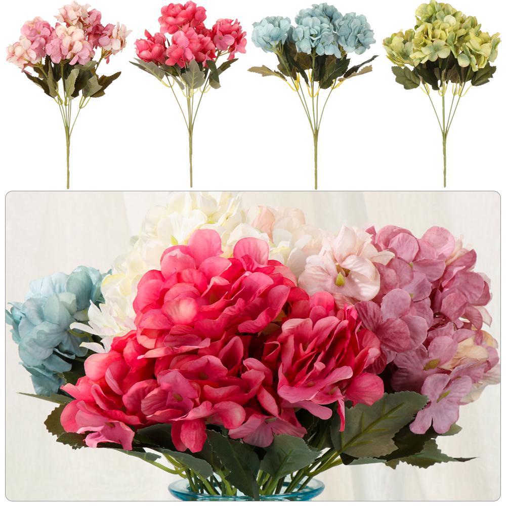 KUNHEV Bó Hoa Cẩm Tú Cầu Giả 6 Bông Trang Trí Tiệc Cưới