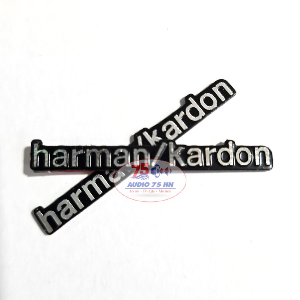 01 cái Sticker, tem dán decal chữ HARMAN KARDON trang trí loa xe hơi