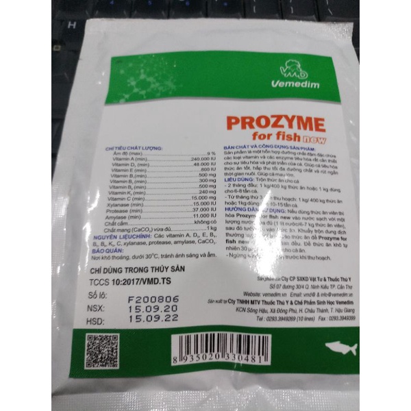 Prozyme for fish 100 gram trộn vào thức ăn