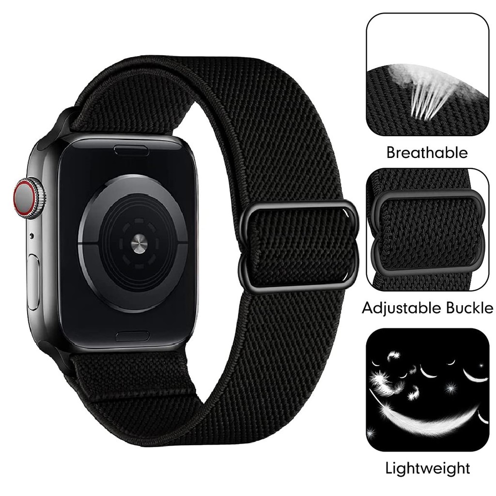 Dây Đeo Đồng Hồ Bằng Nylon Mềm Co Giãn Có Khóa Inox Cho Apple Watch 41 / 40 / 38mm 49 / 45 / 44 / 42mm Series Ultra / 8 / 7 / SE / 6 / 5 / 4 / 3 / 2 / 1