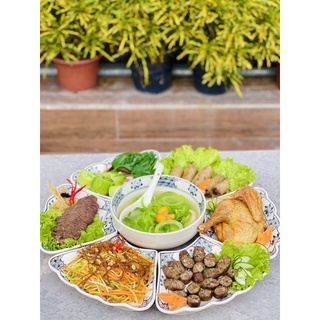 Bộ Bát Đĩa Hoa Mặt Trời Bát Tràng