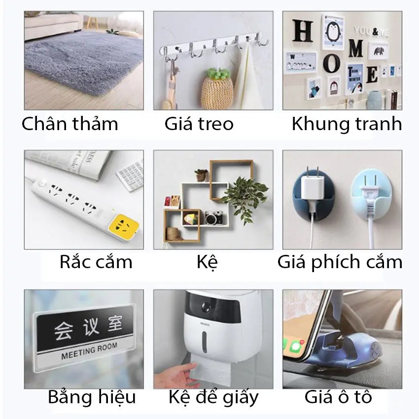 Băng keo dán siêu dính 2 mặt đa năng trong suốt (dán siêu chắc)