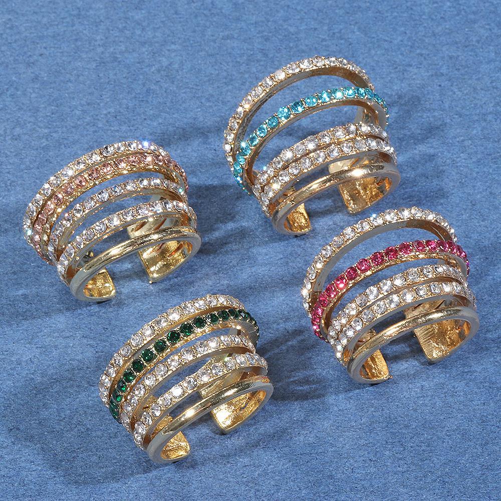 ORIENTLII 1 Khuyên Vành Tai Chữ C Đính Đá Thời Trang