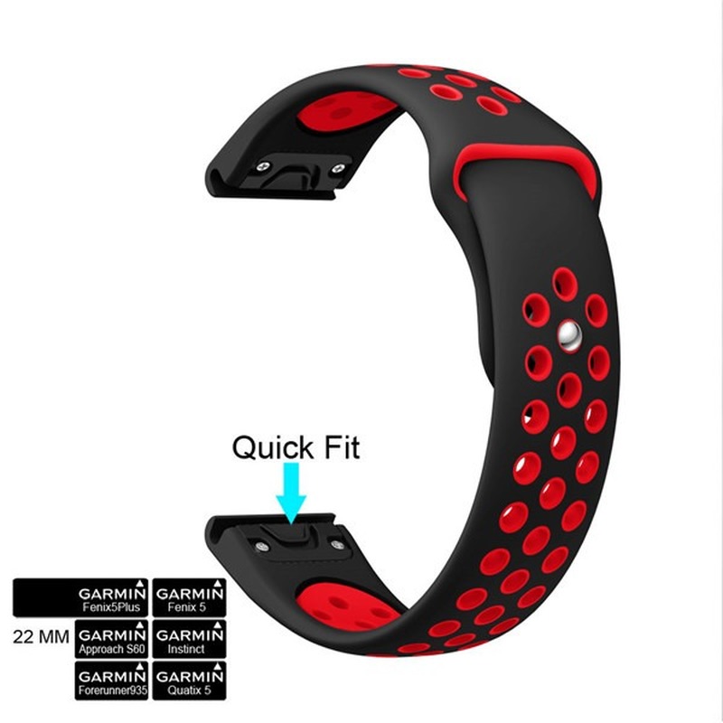 Quick Release Band Strap for Garmin Watch Fenix 5 Plus forerunner 935 GPS Fashion Sports Double Color Silicone Wristband