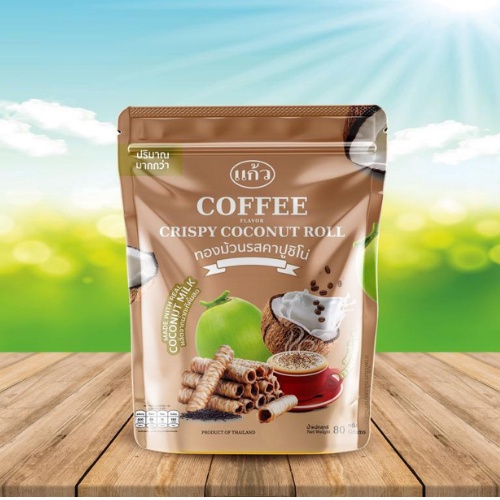 Bánh Kẹo Ăn Vặt Cuộn Dừa Thái Lan Kaew Vị Cà Phê Đậm Đà