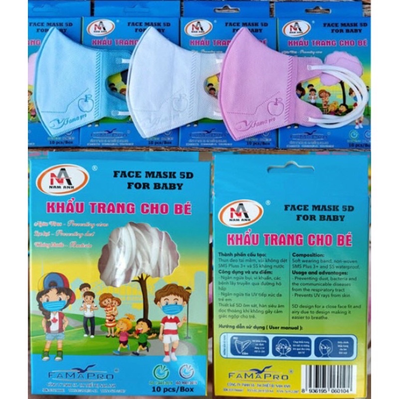 Khẩu trang Nam Anh Famapro cho bé dưới 5 tuổi
