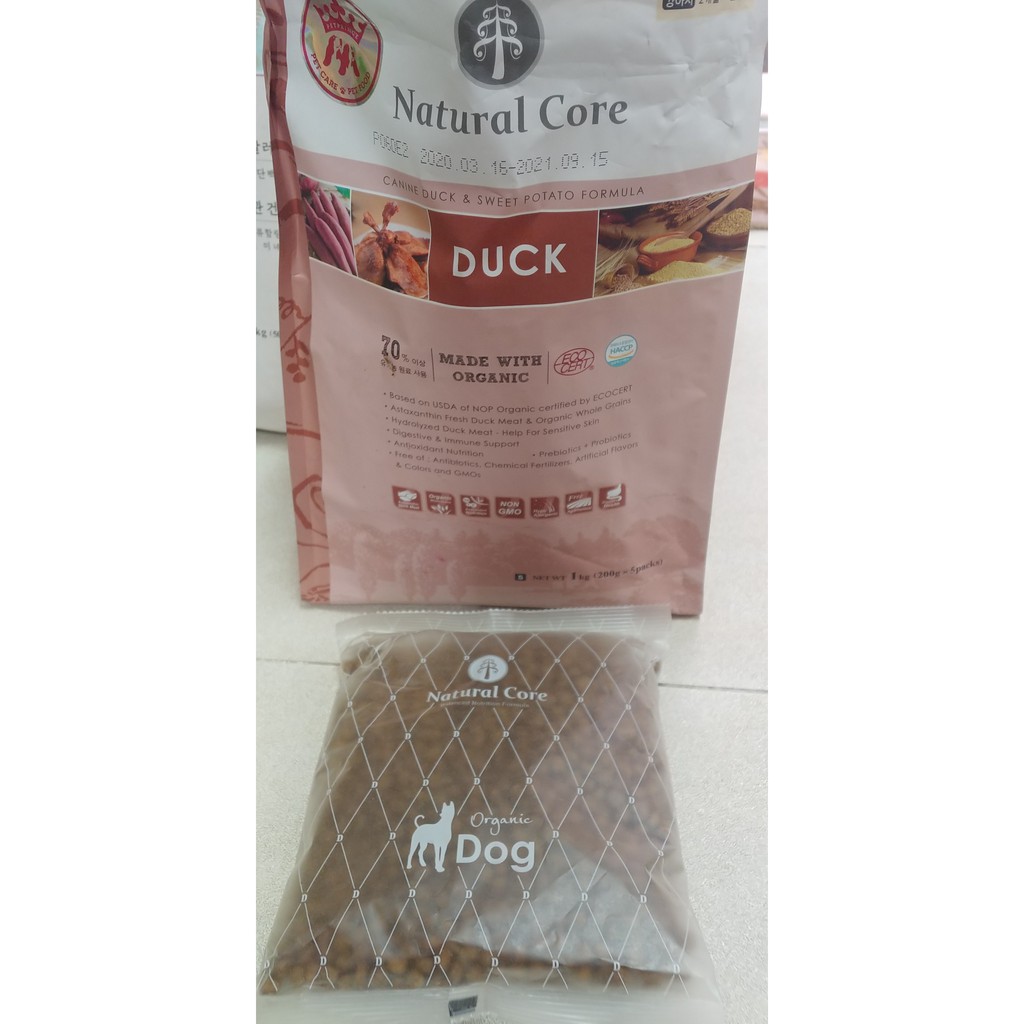 Thức ăn cho chó nhập khẩu từ Hàn quốc Natural core vị thịt Vịt 1kg (Duck)