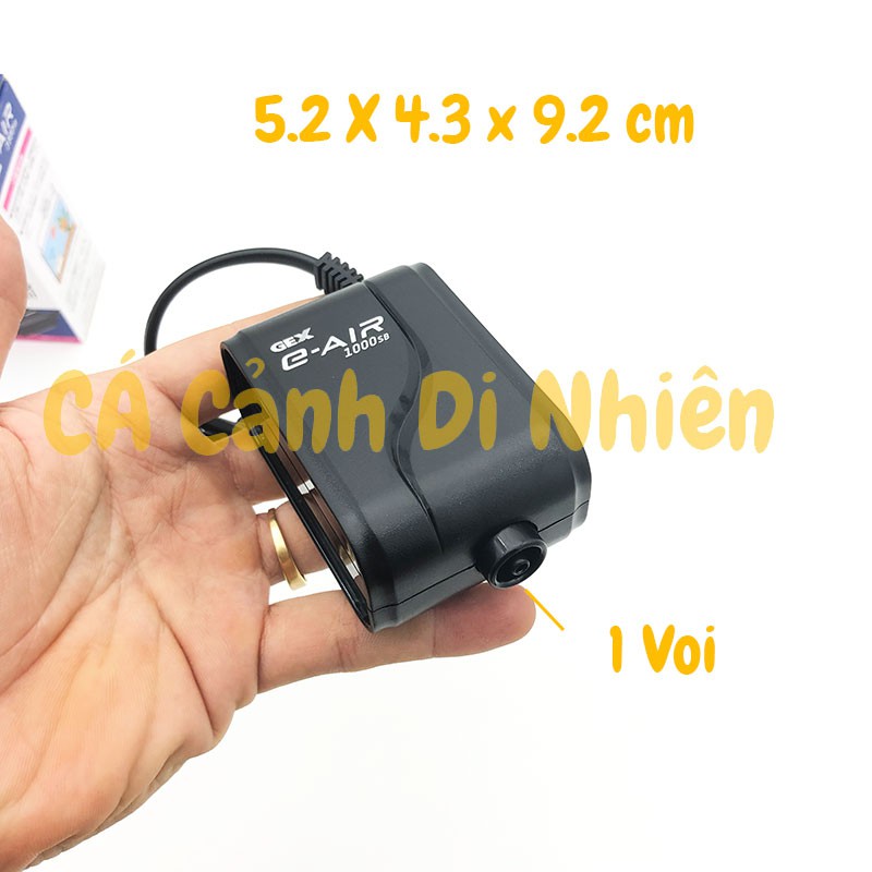 Máy sủi khí Oxy Siêu Êm 1 vòi Gex E-AIR 1000SB cho hồ cá GEX 1000