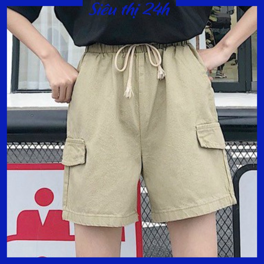 Quần đùi kaki có nắp túi, quần short nam nữ ống rộng thoải mái Siêu thị 24giờ QH.50 | BigBuy360 - bigbuy360.vn
