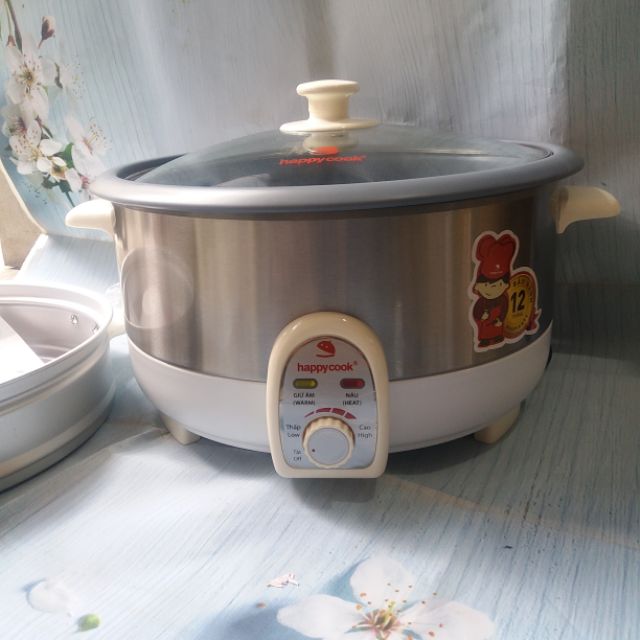 Nổi lẩu điện có xửng HAPPY COOK 3.5l Chính Hãng - BH 12 tháng