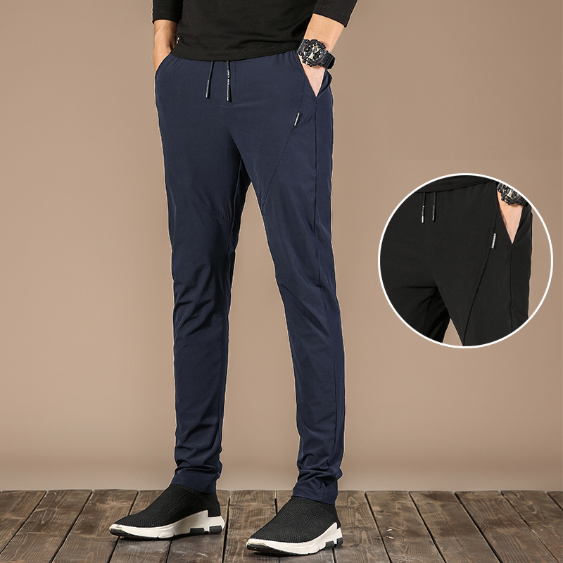 Men's pants thin casual pants sports feet elasticity quick-drying business suits | BigBuy360 - bigbuy360.vn