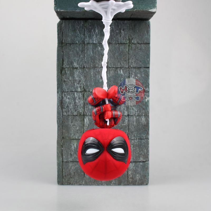 Mô hình Spider Man Chibi đu tơ nhện đầu lắc lư