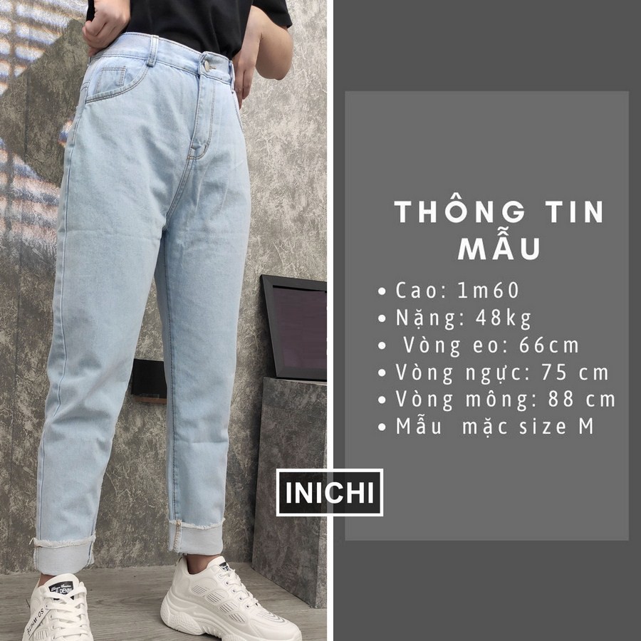 Quần Jean nữ INICHI Q903 ống rộng SIMPLE JEAN Unisex vải jean cao cấp chất đẹp