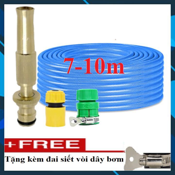 Vòi Xịt❤️FREESHIP🚛 Bộ dây vòi xịt nước rửa xe, tưới cây ✔, tăng áp 3 lần, loại 7m, 10m 206587 cút sập, + 🎁 đai [SKM]