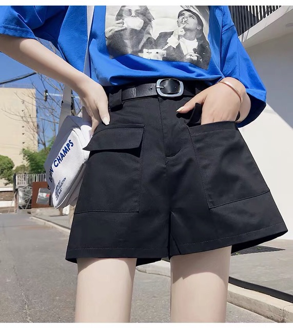 Quần short cạp cao, quần short kaki phong cách Hàn Quốc C8