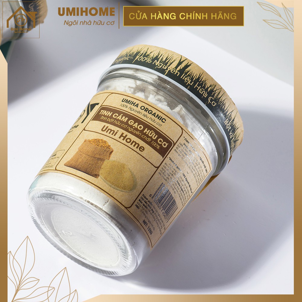 [Nhập FMCGMALL -8% đơn 250K] Bột Cám Gạo đắp mặt hữu cơ UMIHOME nguyên chất | Rice Bran Flour 135G