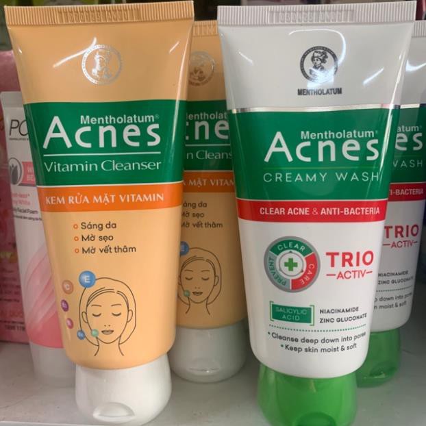 Sữa rửa mặt ngăn ngừa mụn và giúp da mịn màng Acnes 100g