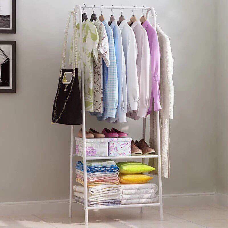 Kệ Treo Quần Áo Chữ ASHOPEMTRANG07Giá Treo Quần Áo Kiêm Kệ Để Giày Tiện Lợi Gọn Gàng Tiết Kiệm Diện Tích