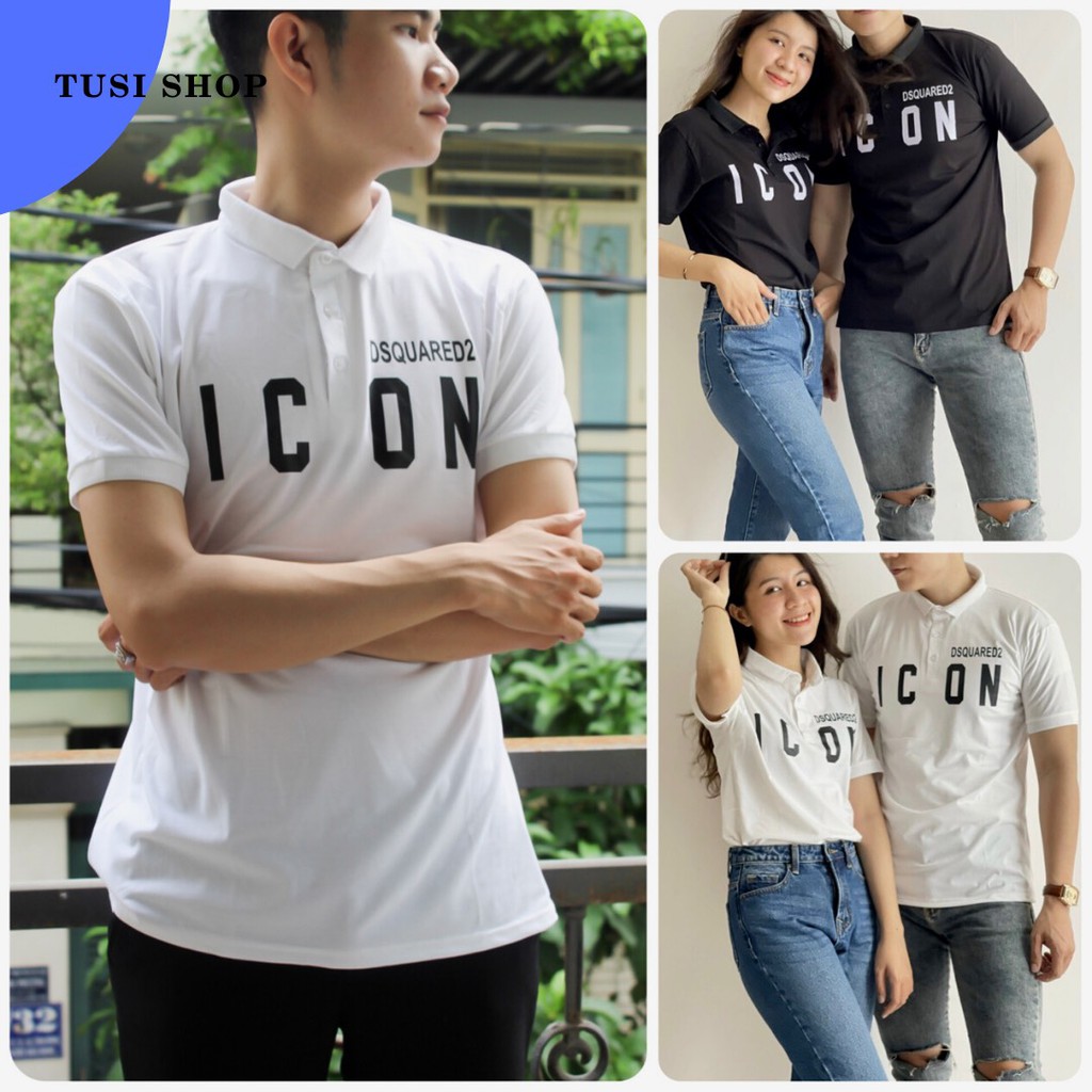 [SIÊU GIẢM GIÁ] Áo sơ mi trắng nam nữ cặp đôi chất liệu kate lụa in ICON | BigBuy360 - bigbuy360.vn