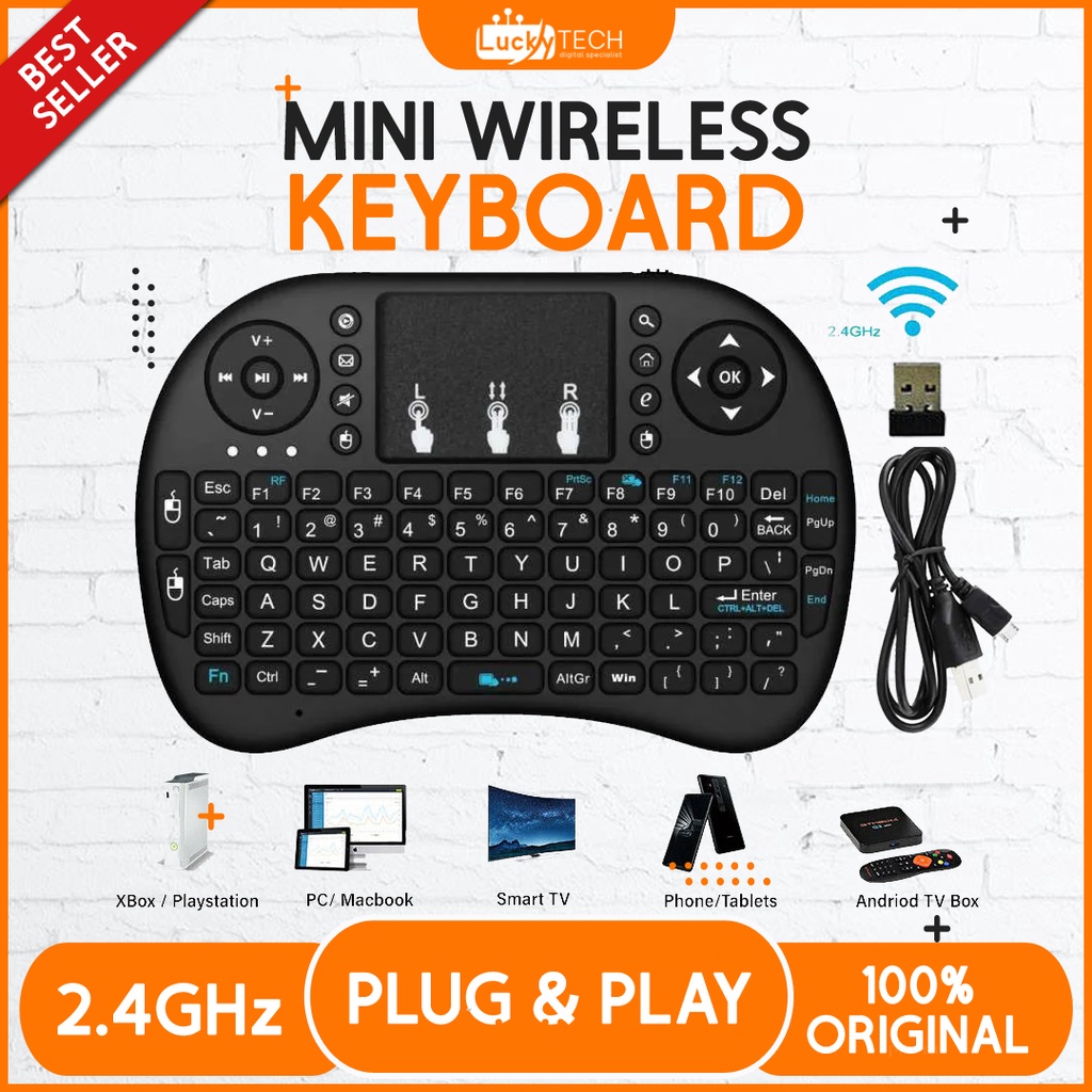 Bàn PhíM Mini i8 2.4G Không Dây Cho PC Android TV Box Laptop STB Wifi Bluetooth