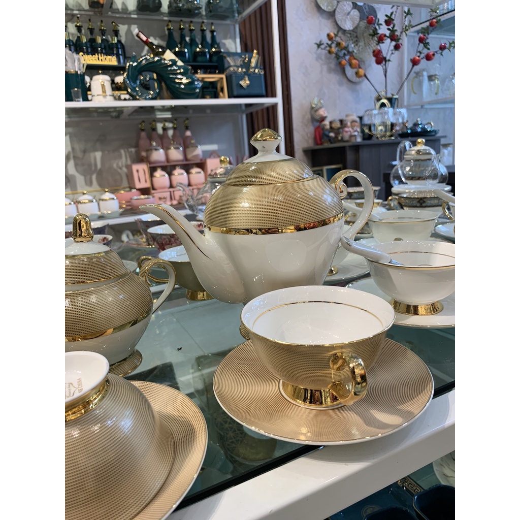 Ấm Chén Sứ Xương Cao Cấp. Bộ Ấm Trà Sứ Xương