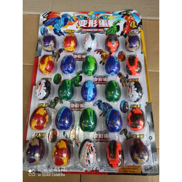 Vỉ 25 quả trứng khủng long biến hình. siêu nhân siêu đẹp của bé