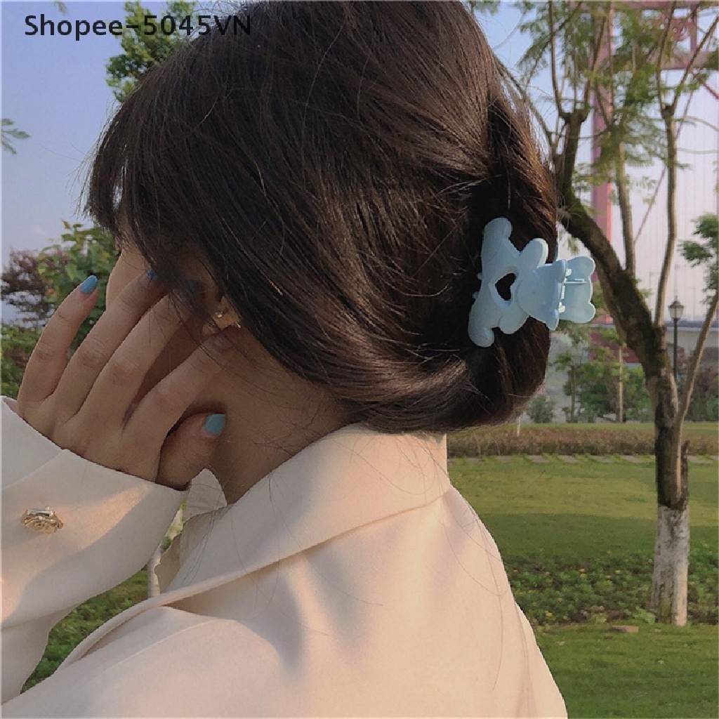 Kẹp Tóc Càng Cua / Rửa Mặt Hình Chú Gấu Kawaii Dễ Thương Cho Nữ